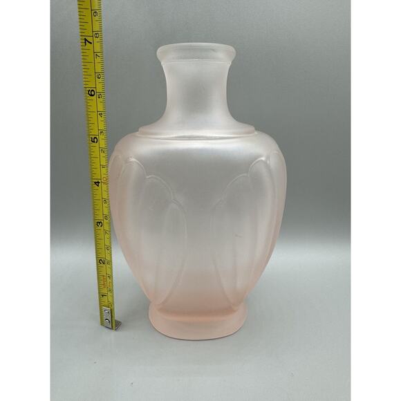 Crabtree Evelyn Night Glass Frosted Pink Carafe Vase Vanity Bottle - Picture 8 of 8
